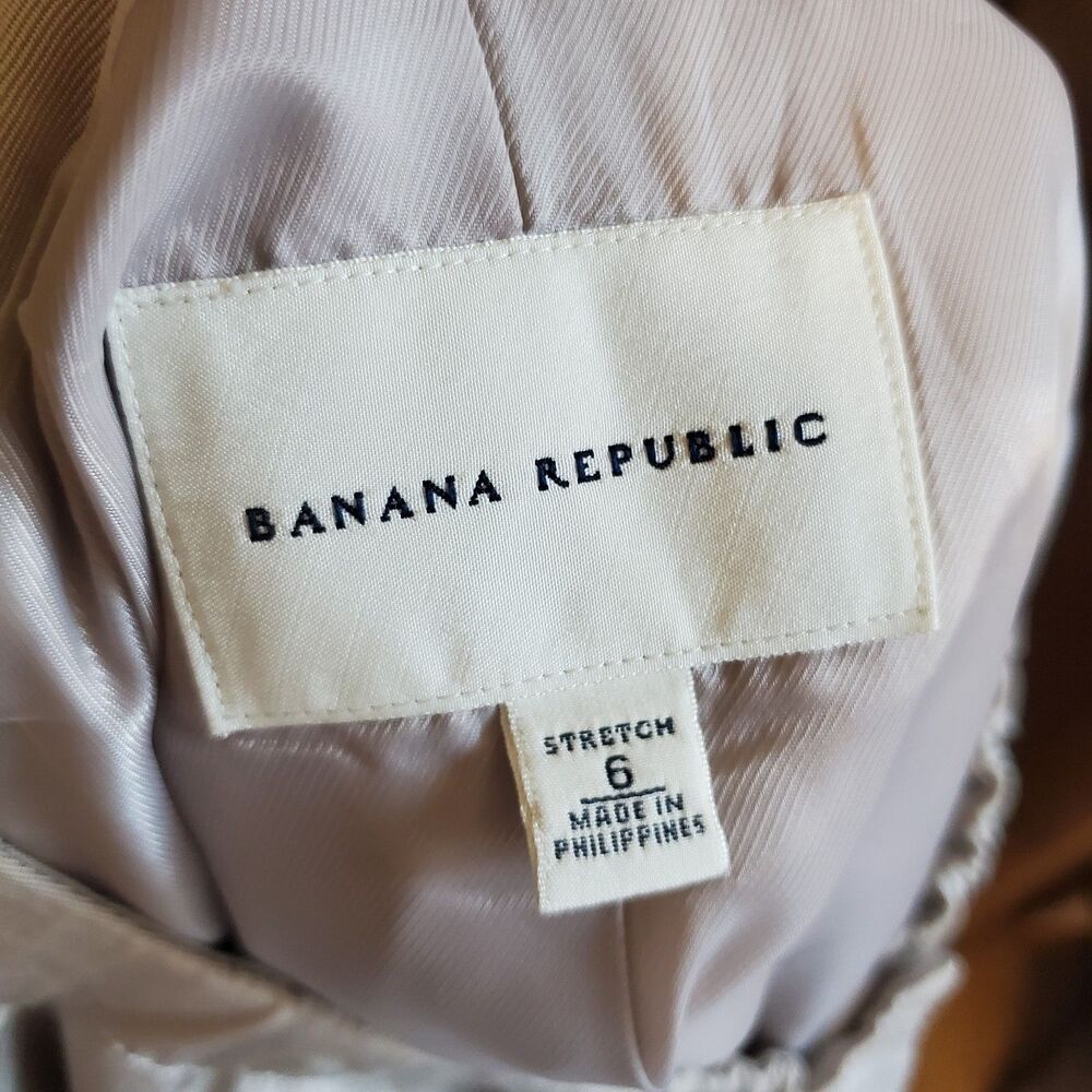 Banana Republic Y2K Short Sleeve Jacket Size 6 Khaki Old Money Minimal Safari - Picture 7 of 9